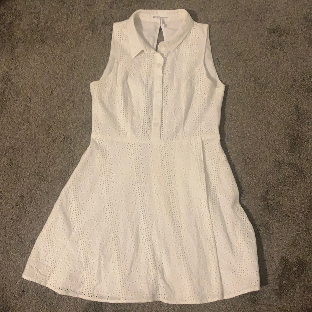 Eyelet Lace Pure White Graduation Dress